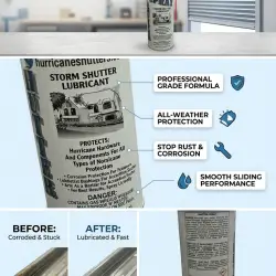 Hurricane Shutter Lubricant Spray – Specialty Track & Roller Lubrication for Storm Shutters